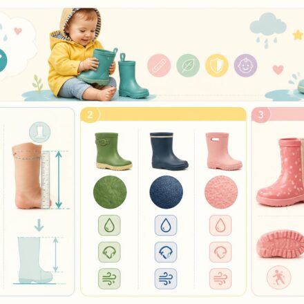 Bottes de pluie pour bébé : comment choisir la bonne taille et la bonne matière découvrez nos conseils pour choisir les bottes de pluie parfaites pour bébé, en sélectionnant la bonne taille et la matière adaptée pour assurer confort et protection.