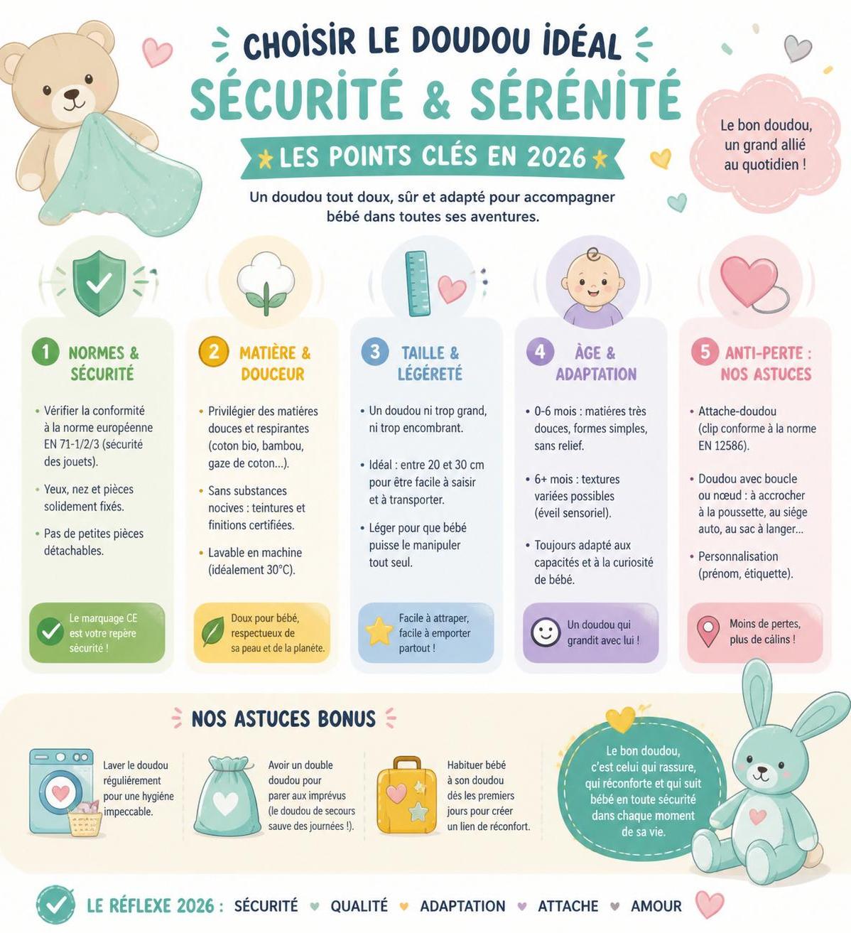 découvrez comment choisir le doudou idéal pour votre bébé en tenant compte de la sécurité, des matières adaptées et nos conseils pratiques selon l'âge de votre enfant.
