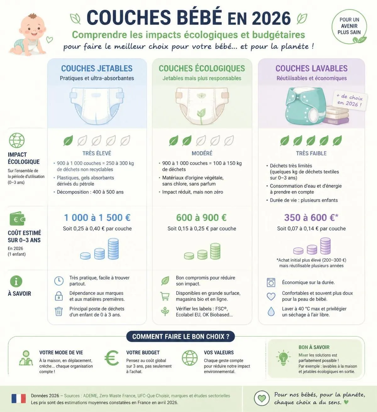 découvrez notre comparatif détaillé des couches bébé pour choisir la meilleure marque adaptée à votre budget et aux besoins de votre bébé.