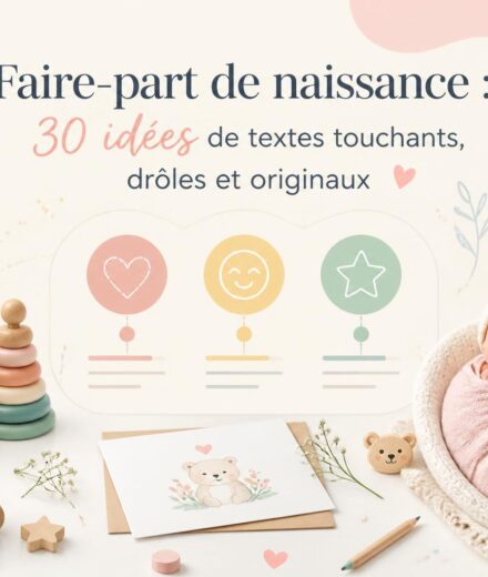 Faire-part de naissance : 30 idées de textes touchants, drôles et originaux découvrez 30 idées de textes pour faire-part de naissance, alliant émotion, humour et originalité, pour annoncer l'arrivée de bébé de manière unique et mémorable.
