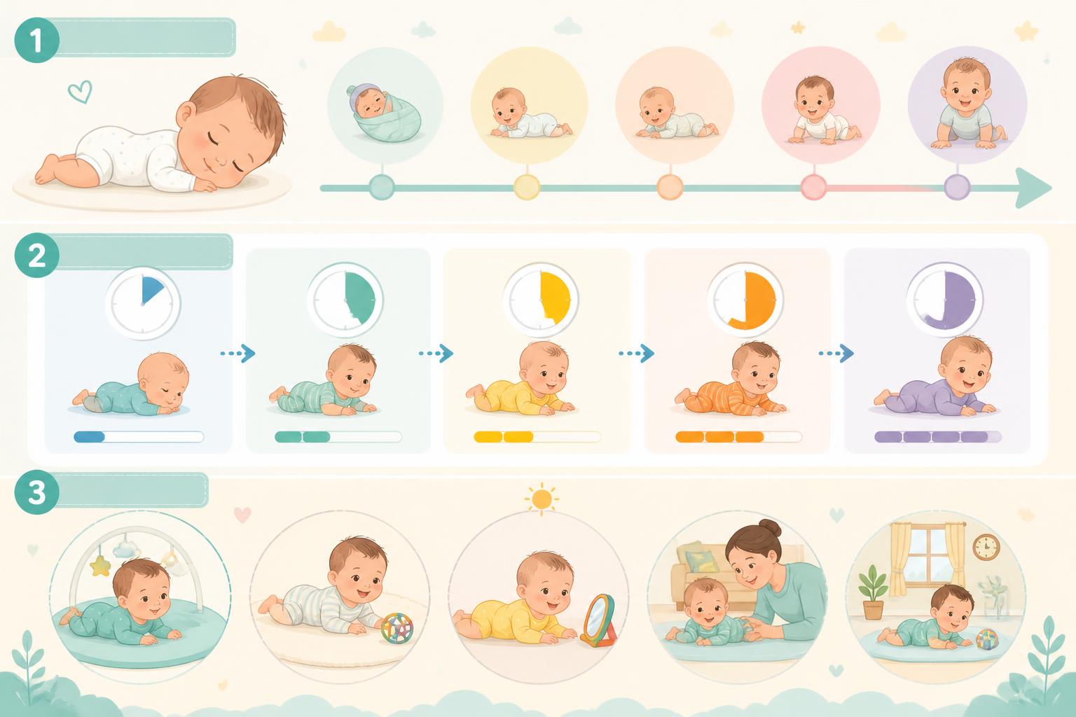 Le tummy time : à partir de quand, combien de temps et comment l’intégrer au quotidien découvrez quand commencer le tummy time, sa durée idéale et des conseils pratiques pour l'intégrer facilement au quotidien avec votre bébé.