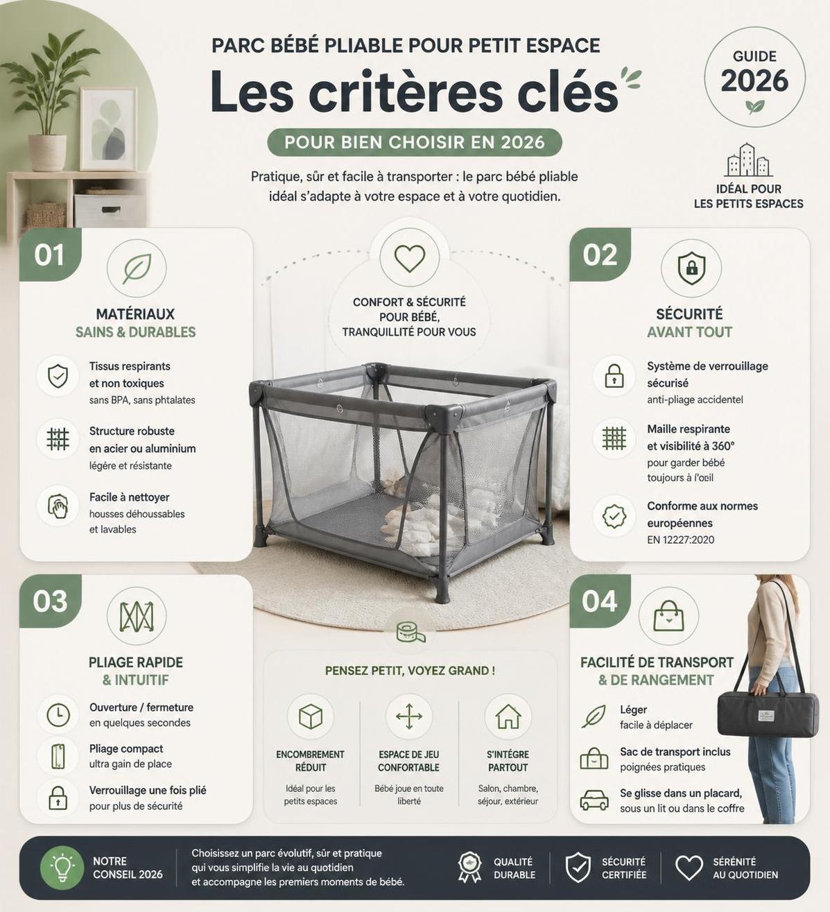 découvrez en 2026 le meilleur parc bébé pliable idéal pour les petits espaces, alliant praticité, sécurité et confort pour votre enfant.