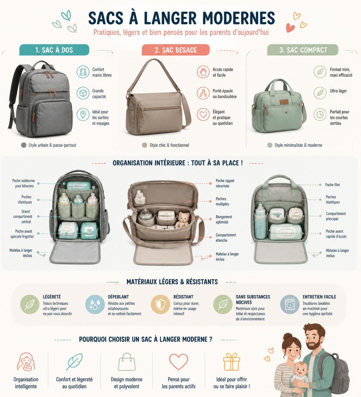 découvrez comment choisir un sac à langer pratique et léger en 2026 pour faciliter vos sorties avec bébé. guide complet des meilleurs modèles adaptés à vos besoins.