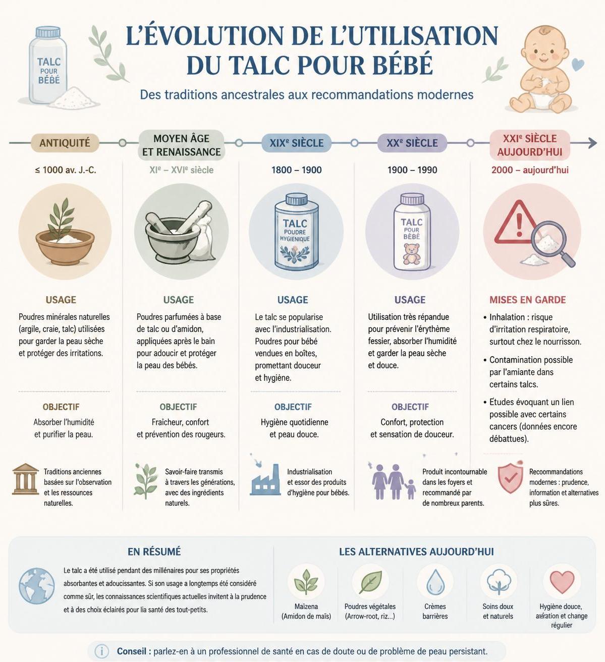 découvrez pourquoi les pédiatres déconseillent l'utilisation du talc pour bébé et quelles sont les alternatives naturelles sûres pour prendre soin de la peau délicate de votre enfant.