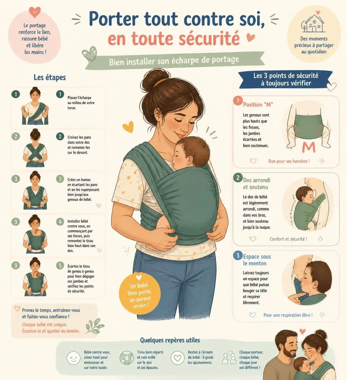 découvrez comment choisir une écharpe de portage adaptée pour débuter, les différents types disponibles et des conseils pour une mise en place facile et confortable.