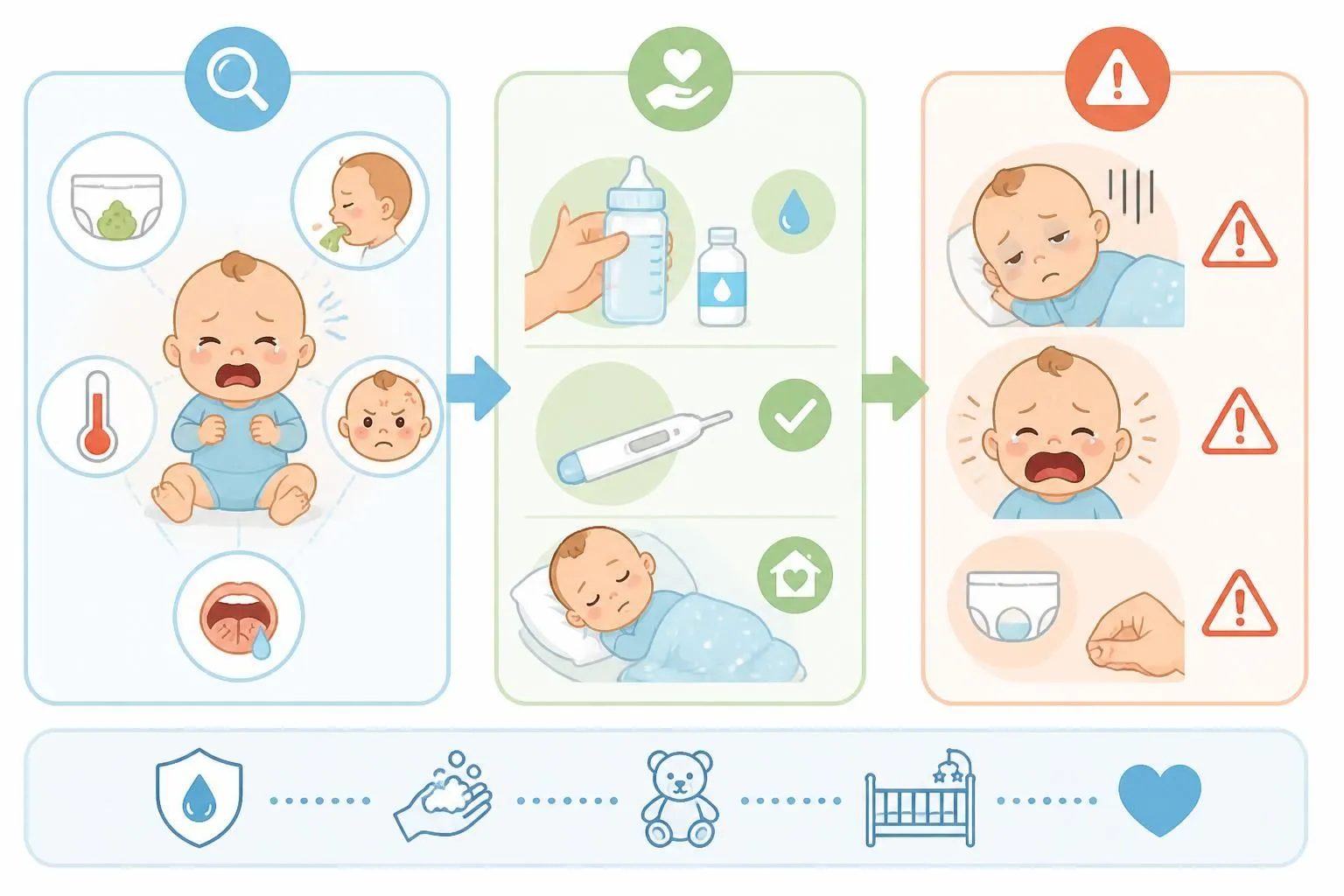 découvrez les signes de la gastroentérite chez bébé, les gestes à adopter pour le soulager et les situations où il est important de consulter un médecin.