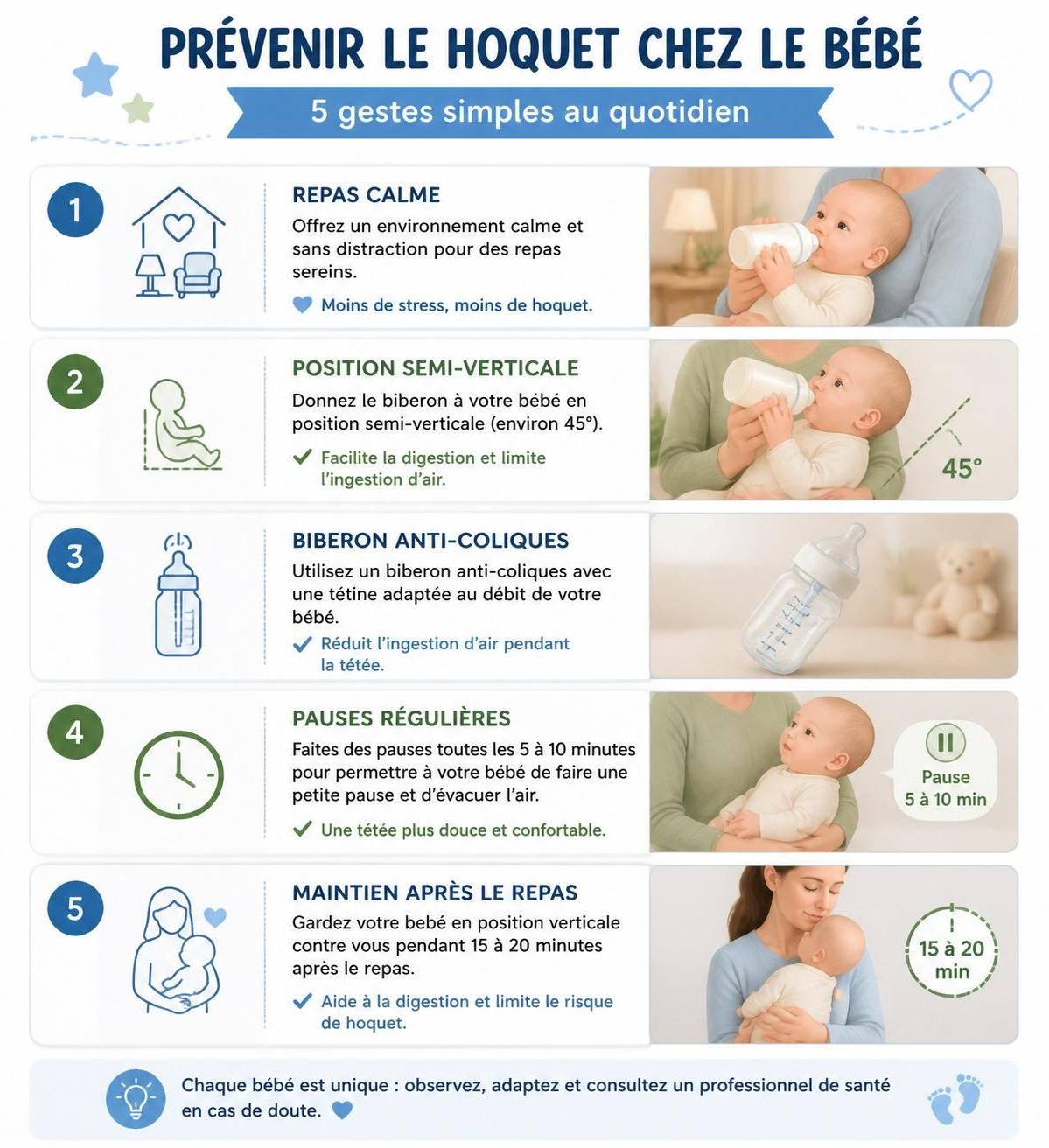 découvrez pourquoi le hoquet survient chez les bébés et apprenez 5 astuces douces et efficaces pour apaiser rapidement votre tout-petit.