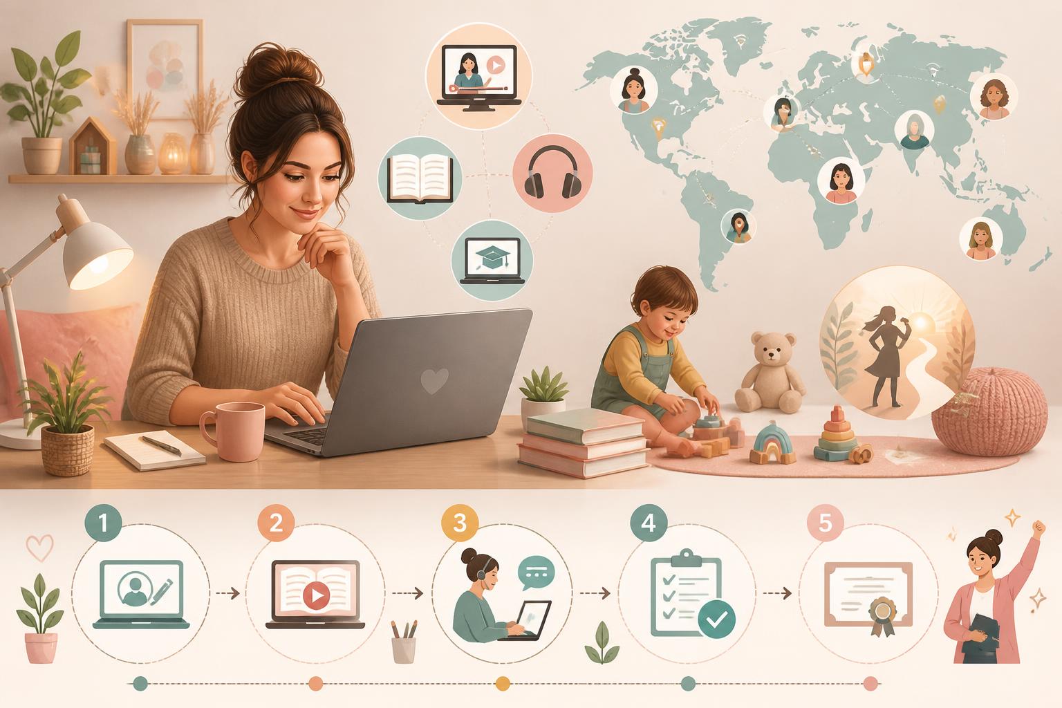découvrez des formations à distance spécialement conçues pour les mamans souhaitant se reconvertir professionnellement, alliant flexibilité et apprentissage adapté à leur rythme.