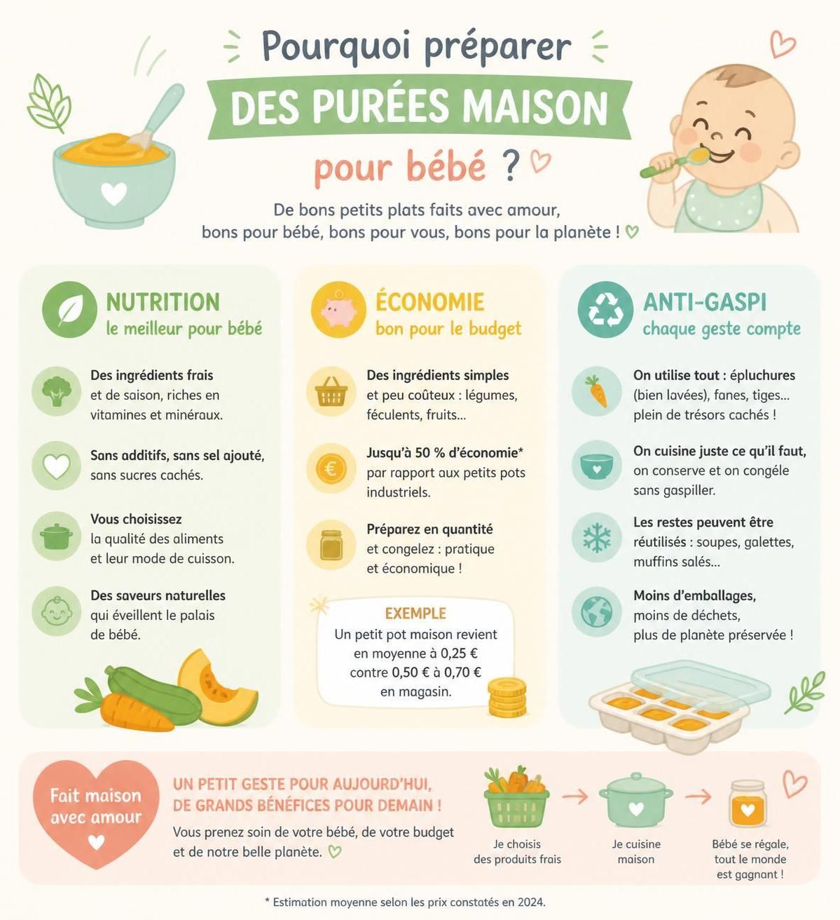 découvrez nos astuces anti-gaspillage pour préparer des purées maison savoureuses et équilibrées pour bébé, tout en évitant le gaspillage alimentaire.