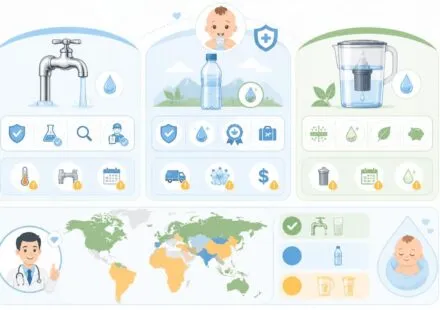 découvrez les conseils des pédiatres pour choisir l'eau idéale à donner à votre bébé : eau du robinet, en bouteille ou filtrée, pour garantir sa santé et son bien-être.