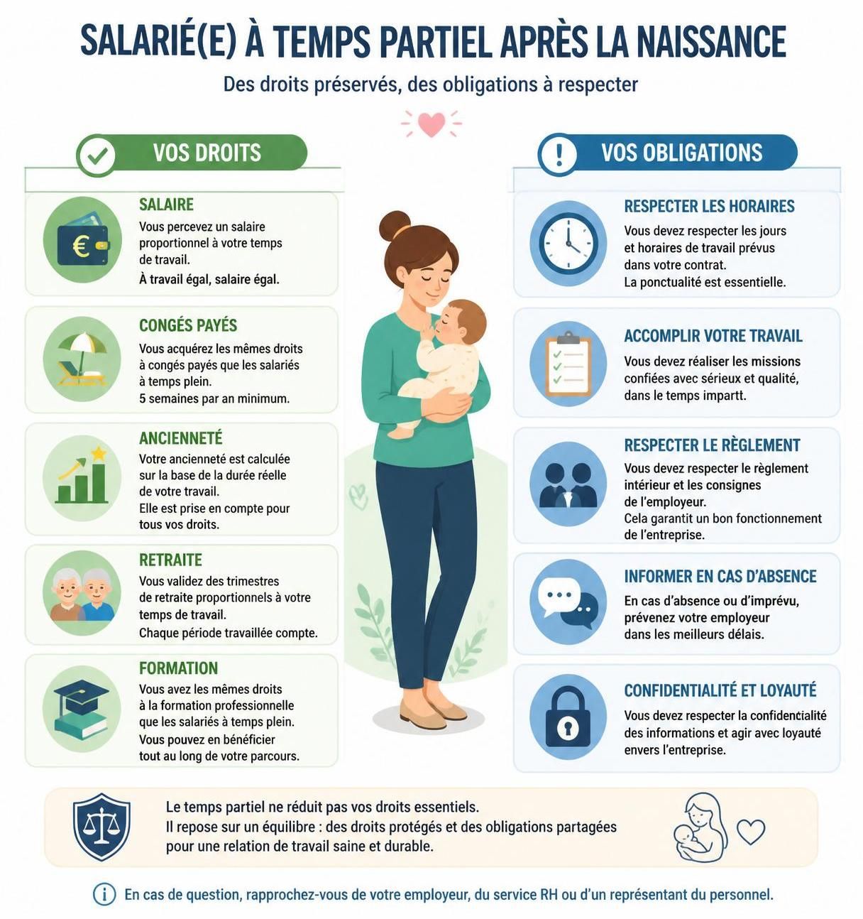 découvrez comment demander un temps partiel après la naissance de votre enfant et quelles sont les raisons pour lesquelles votre employeur peut refuser cette demande.
