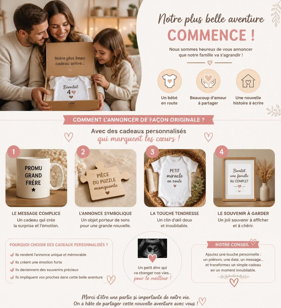 découvrez 25 idées originales pour annoncer votre grossesse et surprendre votre famille, vos amis ainsi que le futur papa de manière inoubliable.