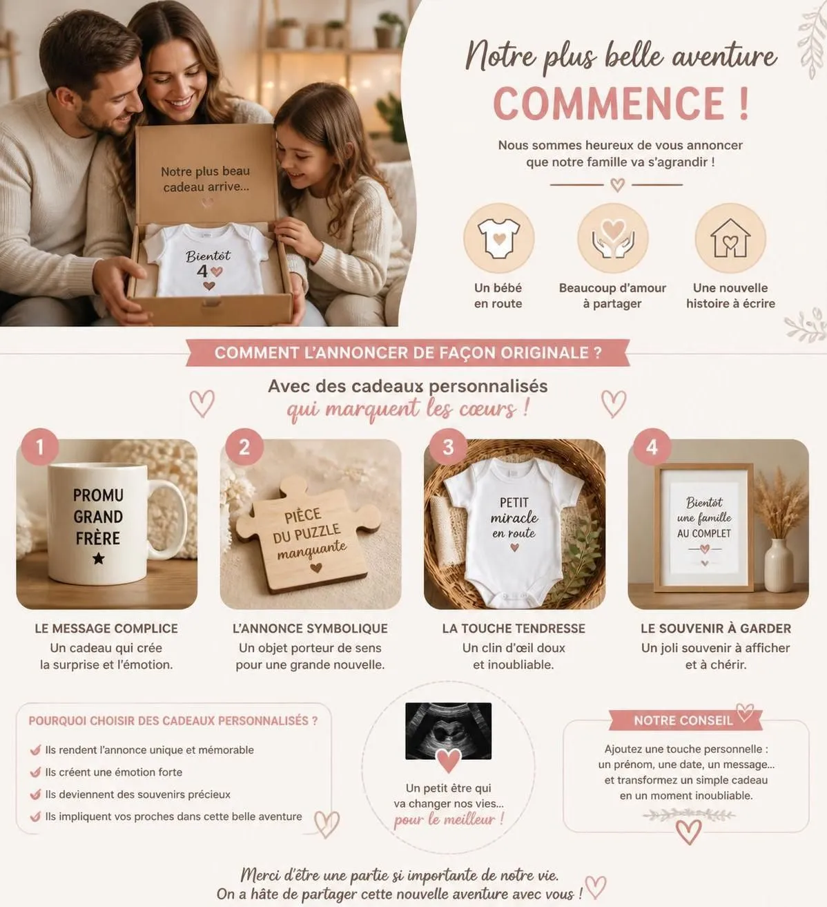 découvrez 25 idées originales pour annoncer votre grossesse et surprendre votre famille, vos amis ainsi que le futur papa de manière inoubliable.