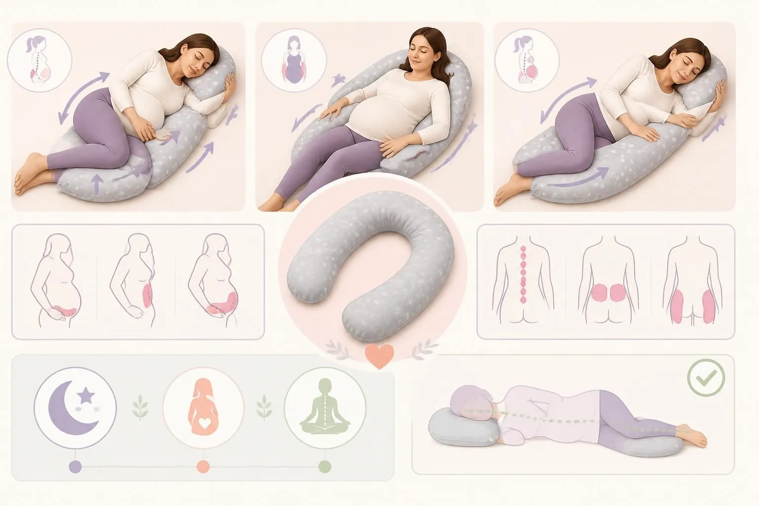 Coussin de grossesse (coussin maternité) : à quoi ça sert vraiment et comment le choisir découvrez à quoi sert réellement un coussin de grossesse (coussin maternité) et bénéficiez de nos conseils pour bien le choisir afin d'améliorer votre confort pendant la maternité.