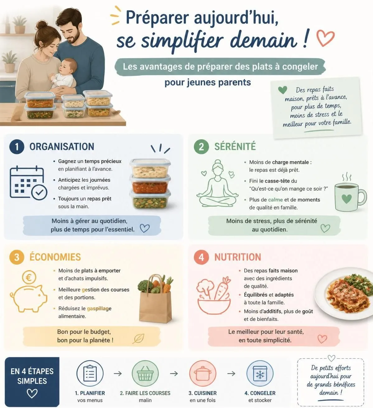 découvrez 10 recettes faciles pour cuisiner des plats à congeler avant la naissance et préparer sereinement l'arrivée de votre bébé.