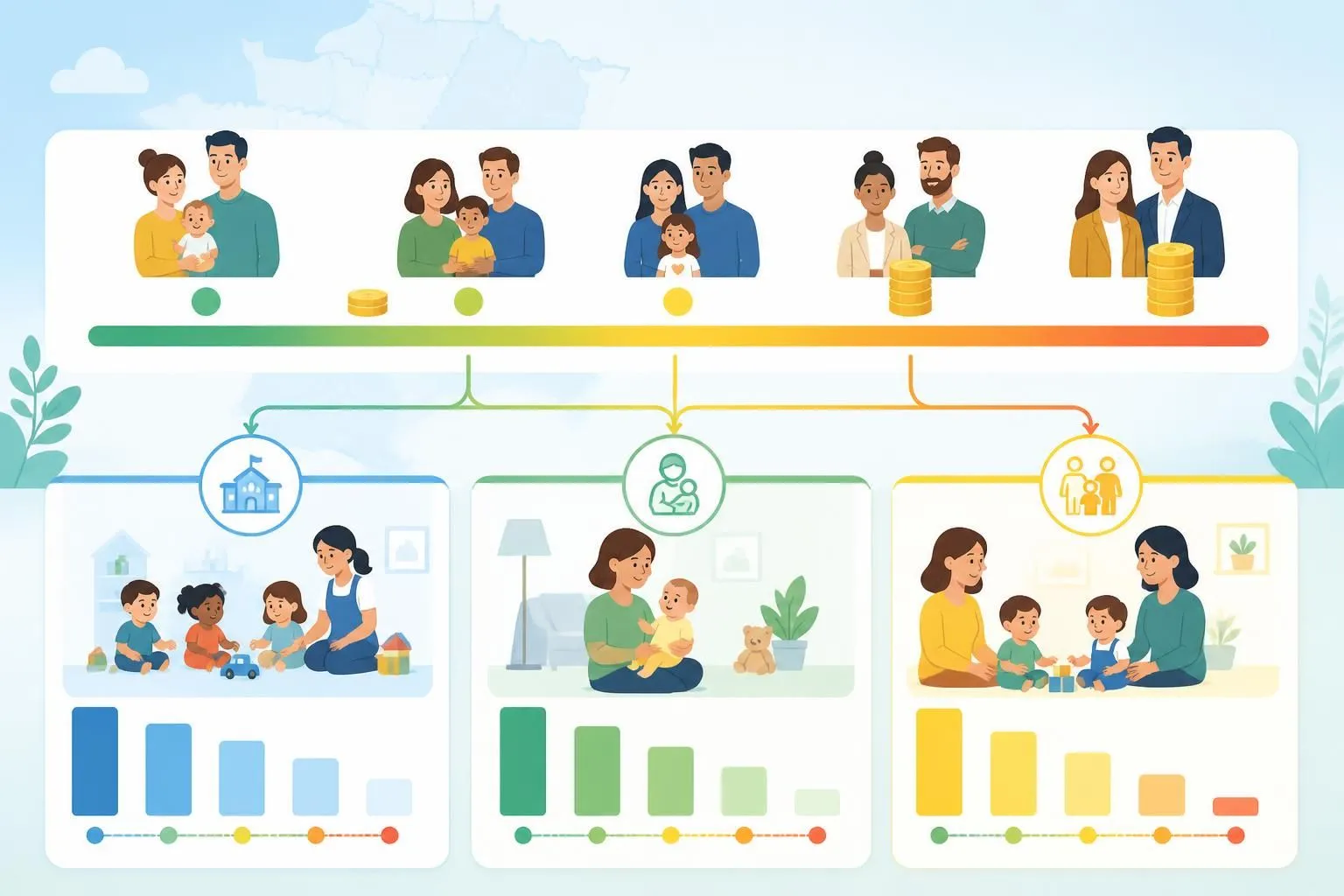 découvrez comment la paje mode de garde (cmg) vous aide à financer la crèche, la nourrice ou la garde partagée en fonction de vos revenus. guide complet pour optimiser votre budget garde d'enfant.