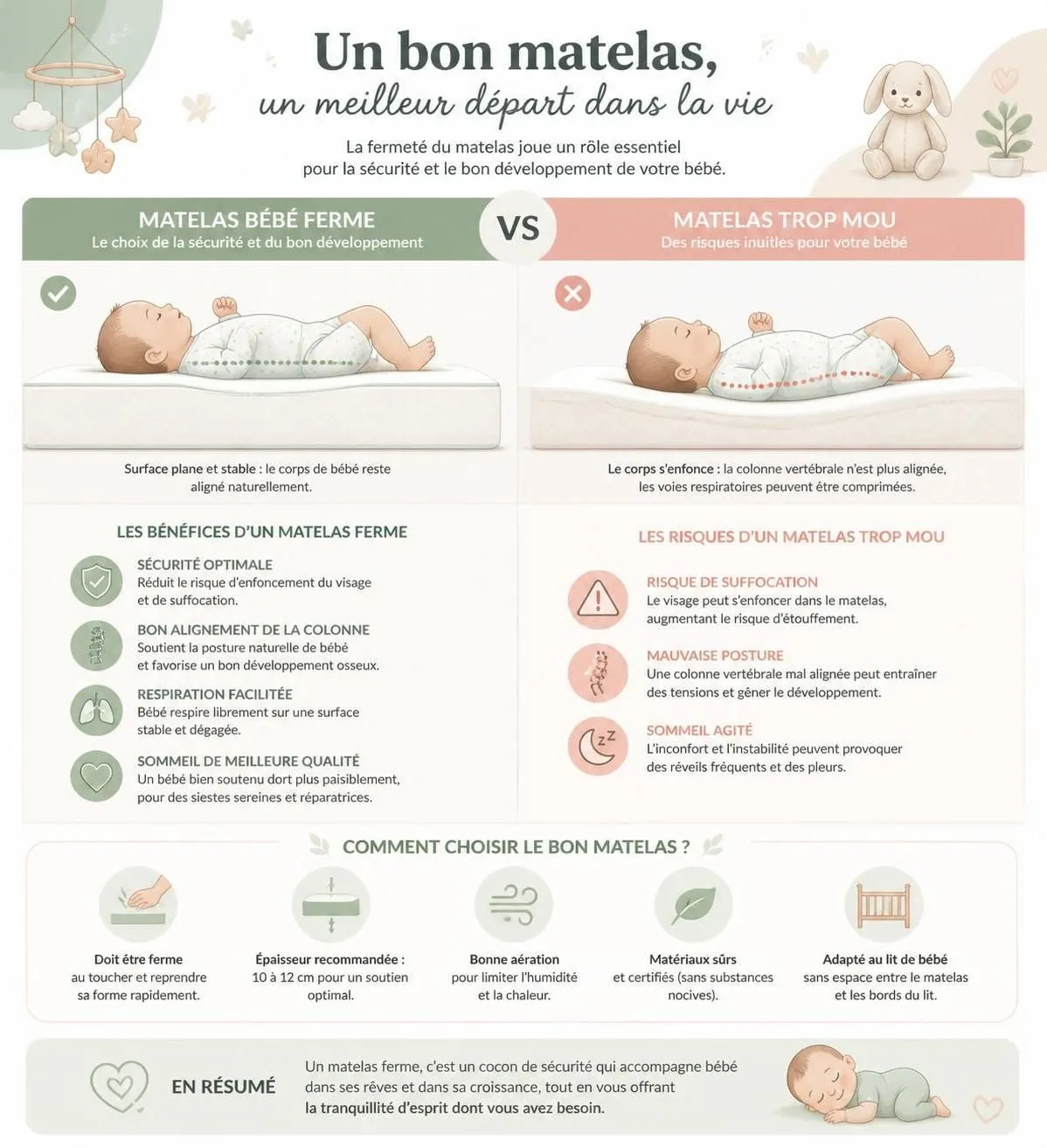 découvrez pourquoi un matelas ferme est essentiel pour la sécurité et le confort de votre bébé, et apprenez à choisir un modèle sûr adapté à ses besoins.