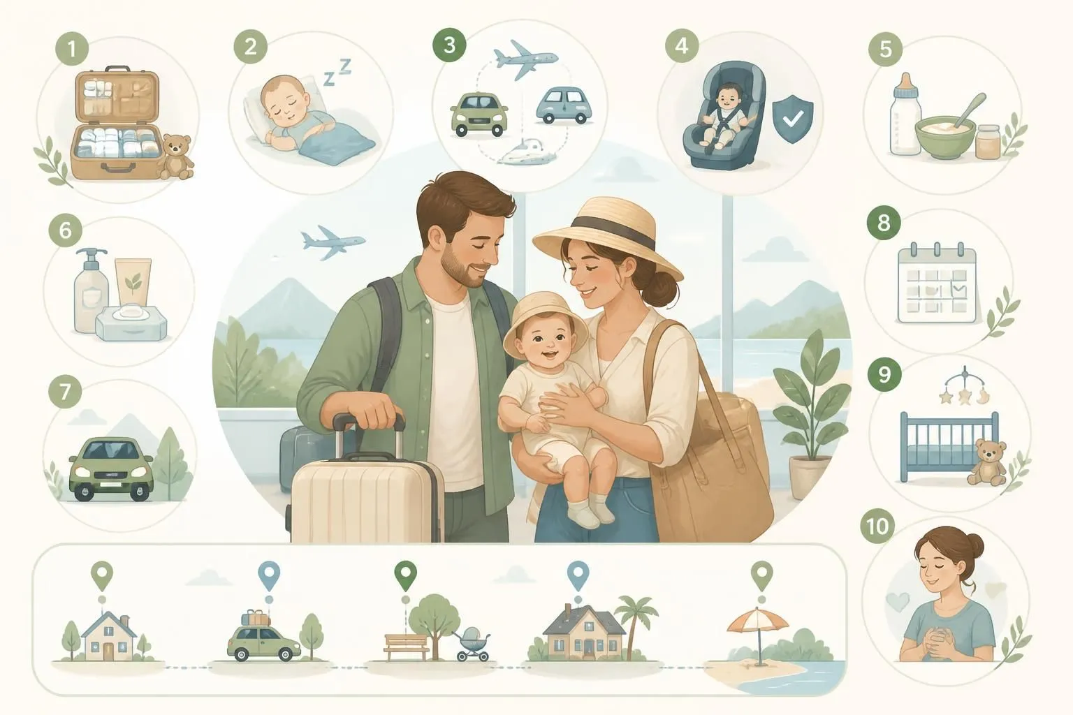 découvrez les 10 règles d'or pour partir en vacances sereinement avec un bébé de moins d'un an et profiter pleinement de votre séjour en toute sécurité.