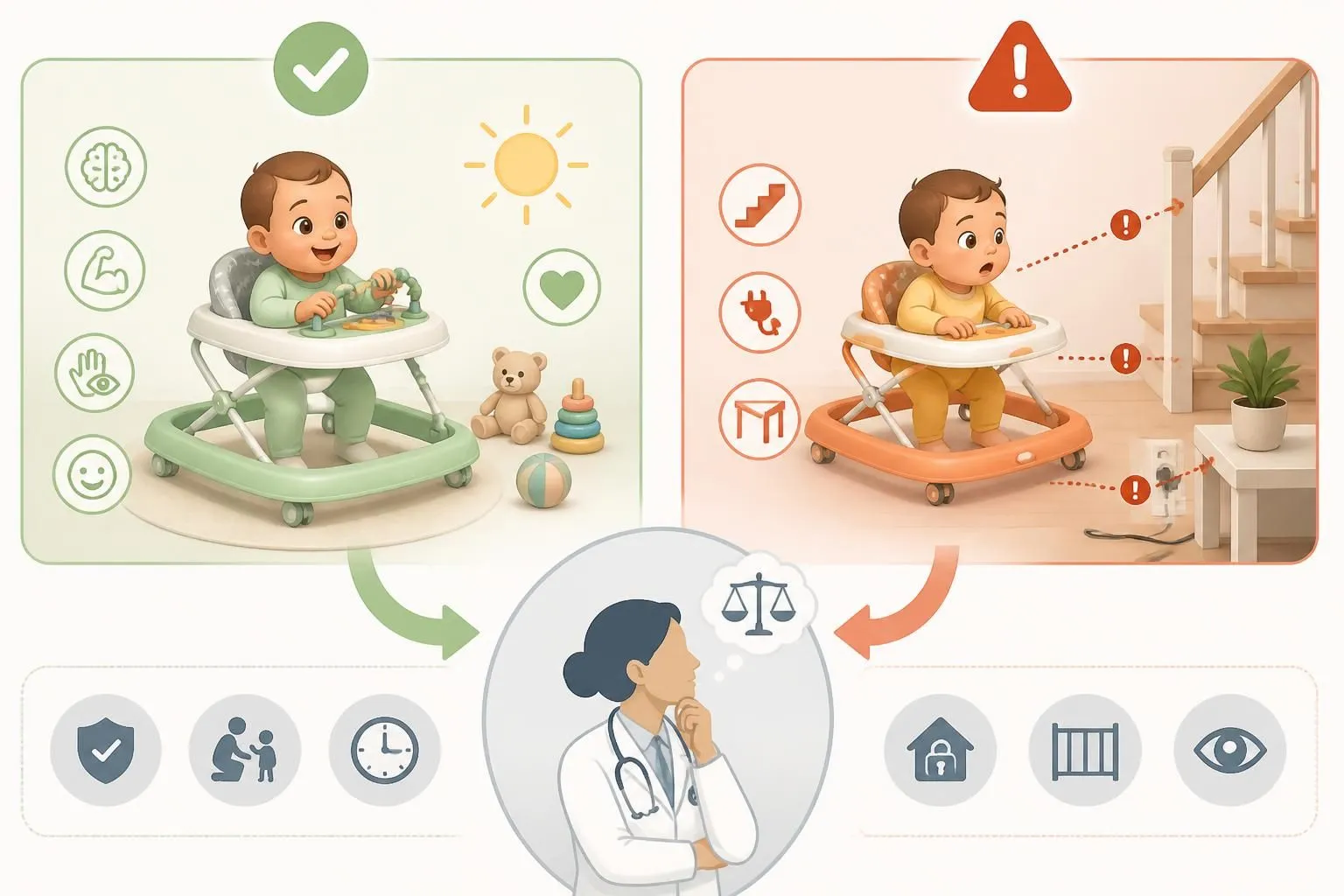 découvrez ce que les pédiatres pensent des trotteurs pour bébé : avantages, risques et conseils pour une utilisation sécurisée.
